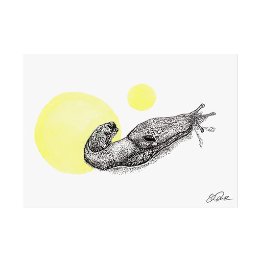Banana Slug - Stipple/Yellow Watercolor