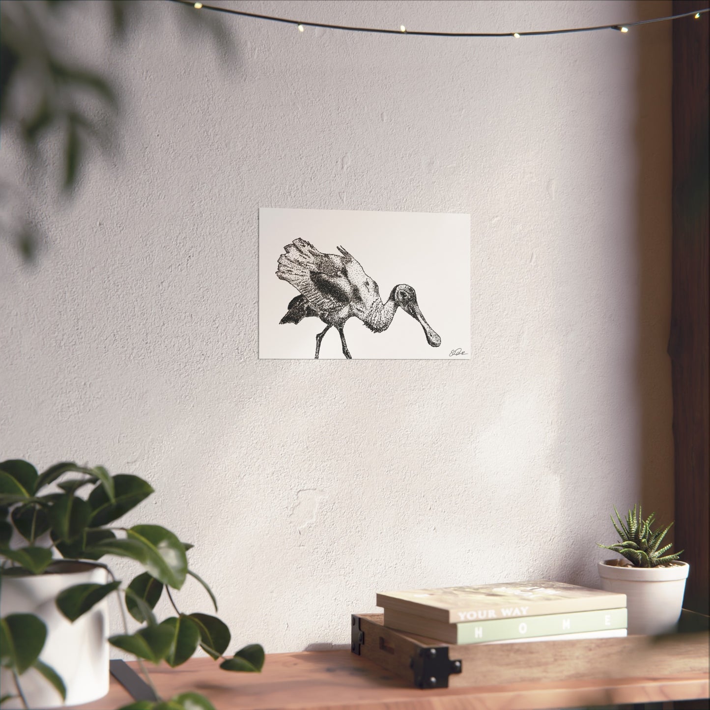 Roseate Spoonbill Stipple