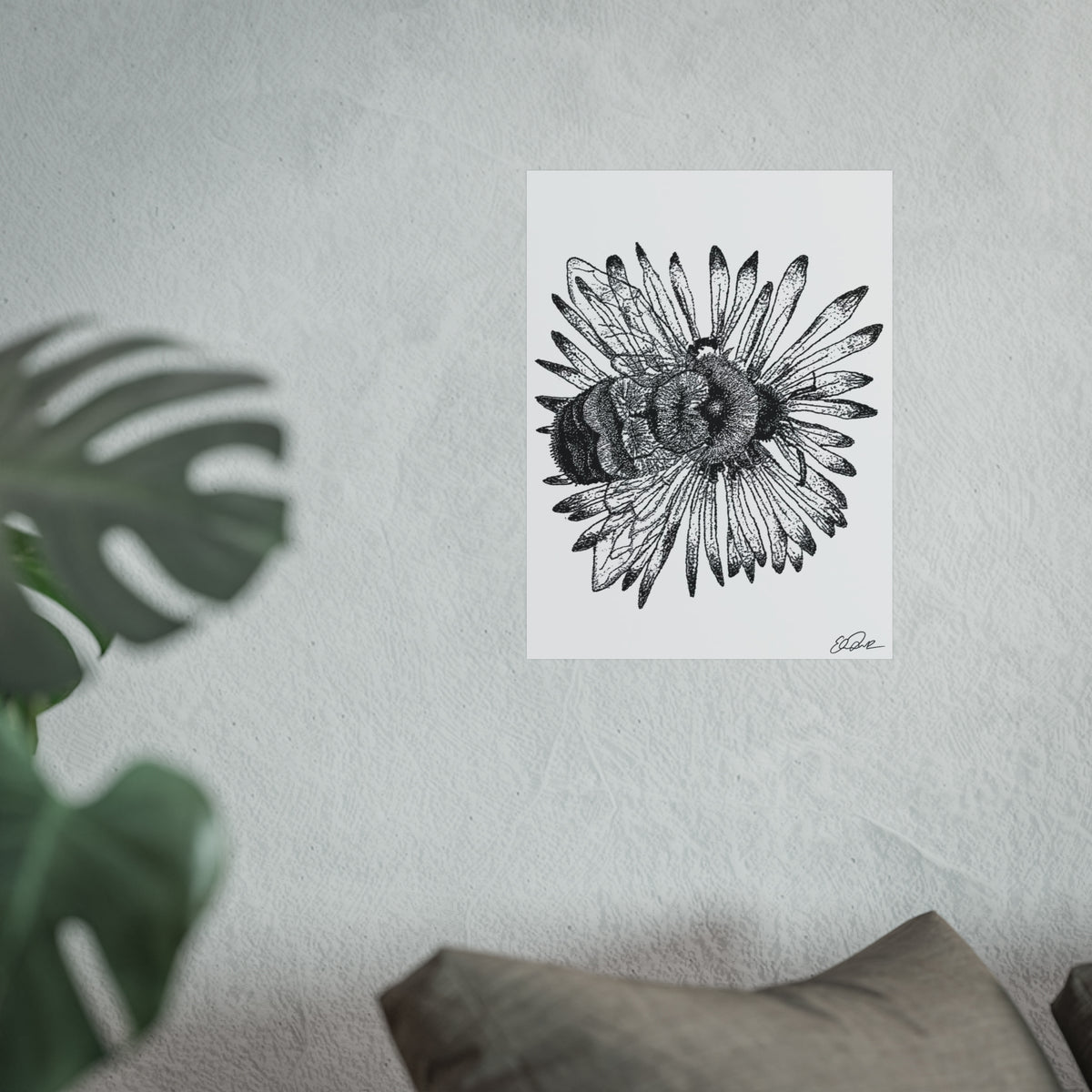 Rusty-patched Bumble Bee Stipple Print