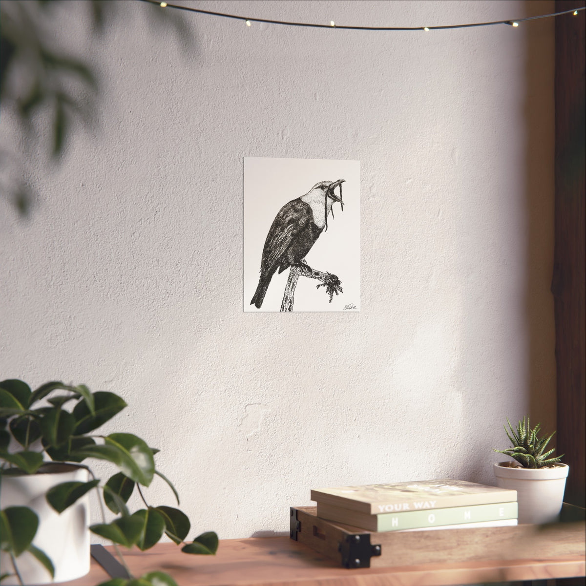 Three-wattled Bellbird Stipple