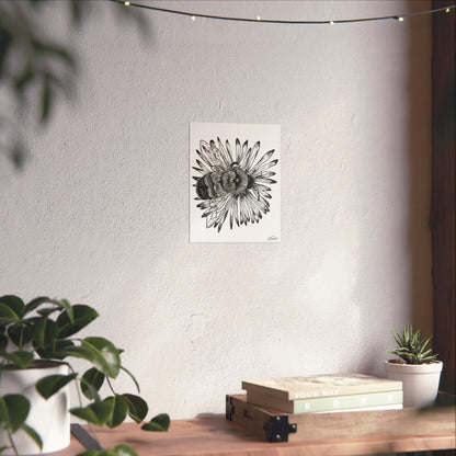 Rusty-patched Bumble Bee Stipple Print
