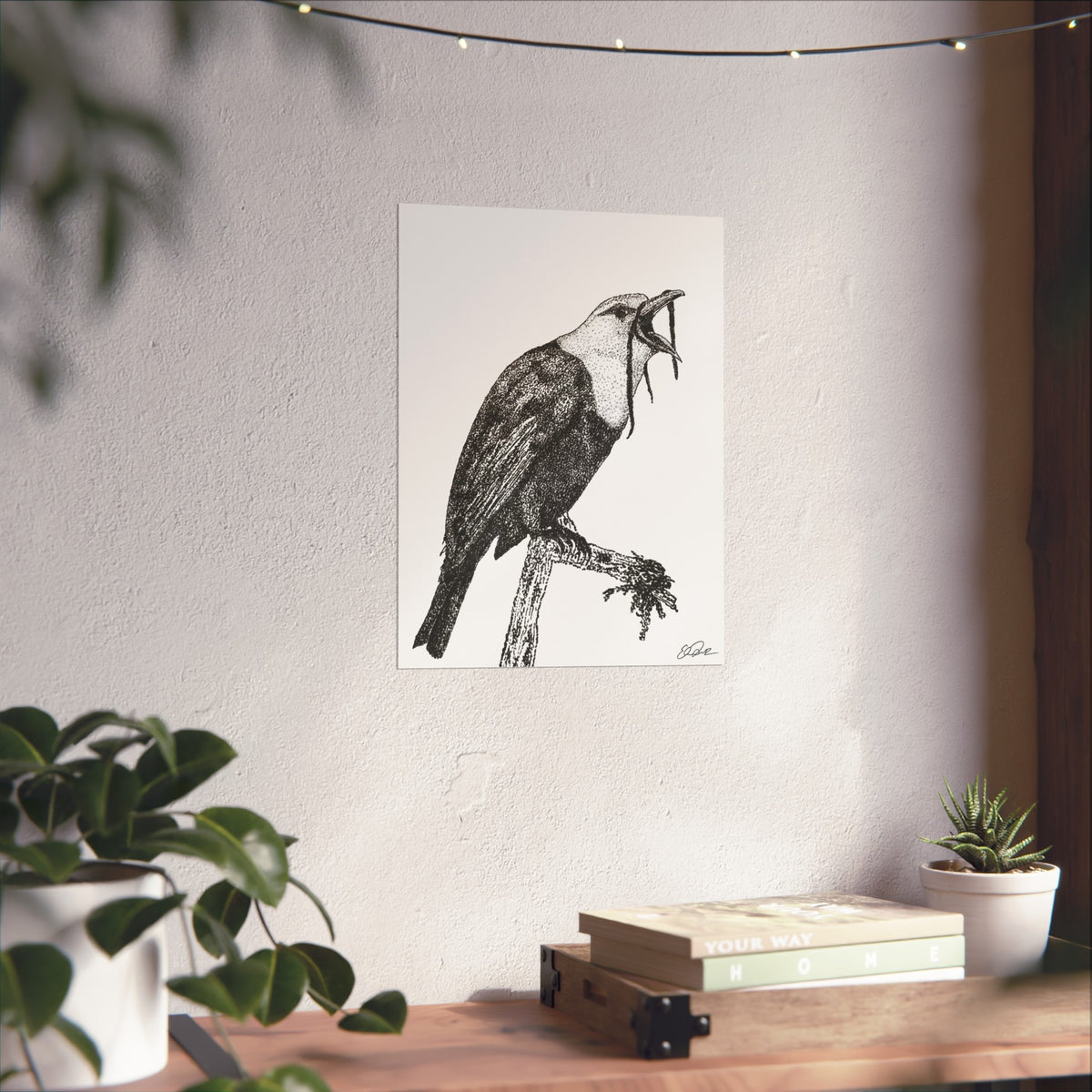 Three-wattled Bellbird Stipple