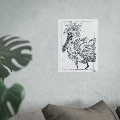 Black-faced Spoonbill Stipple Print