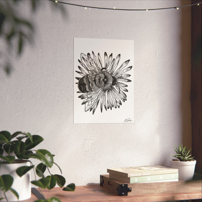 Rusty-patched Bumble Bee Stipple Print