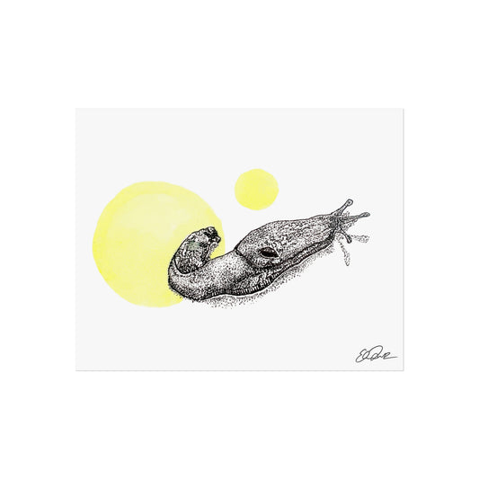 Banana Slug - Stipple/Yellow Watercolor