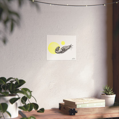 Banana Slug - Stipple/Yellow Watercolor