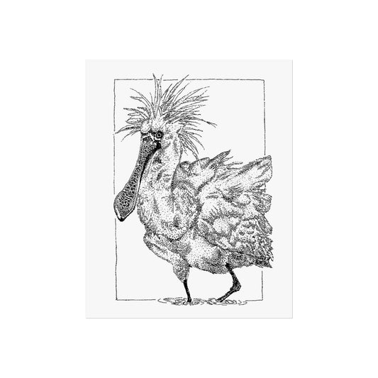 Black-faced Spoonbill Stipple Print