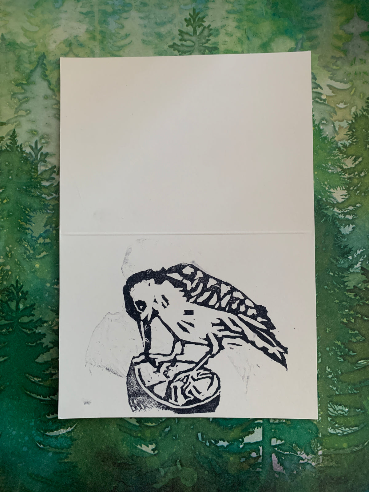 Woodland Flora/Fauna Stamped Card